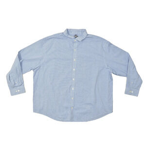 Van Heusen Big & Tall Size 3XL Blue Plaid Cotton Blend Dress Shirt